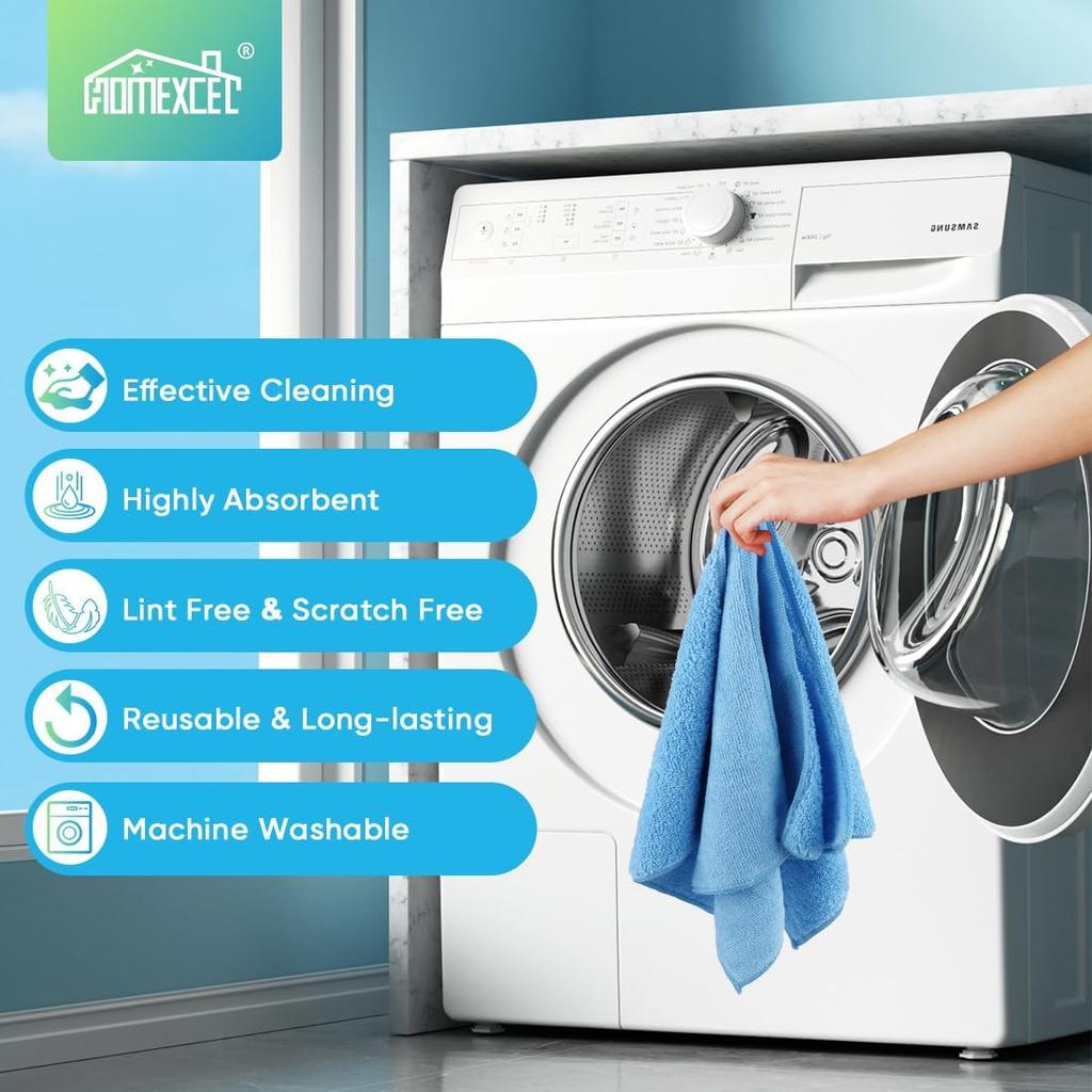Microfiber Cleaning Cloth,8/12 Pack Cleaning Rag,Cleaning Towels with 4 Color Assorted,11.5"X11.5"(Green/Blue/Yellow/Pink)