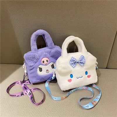 1pc Sanrio Bag Kawaii Kuromi Cinnamoroll My Melody Cartoon Anime Plush Handbag Cosmetic Bag Travel Storage Bag Women Girl Gifts