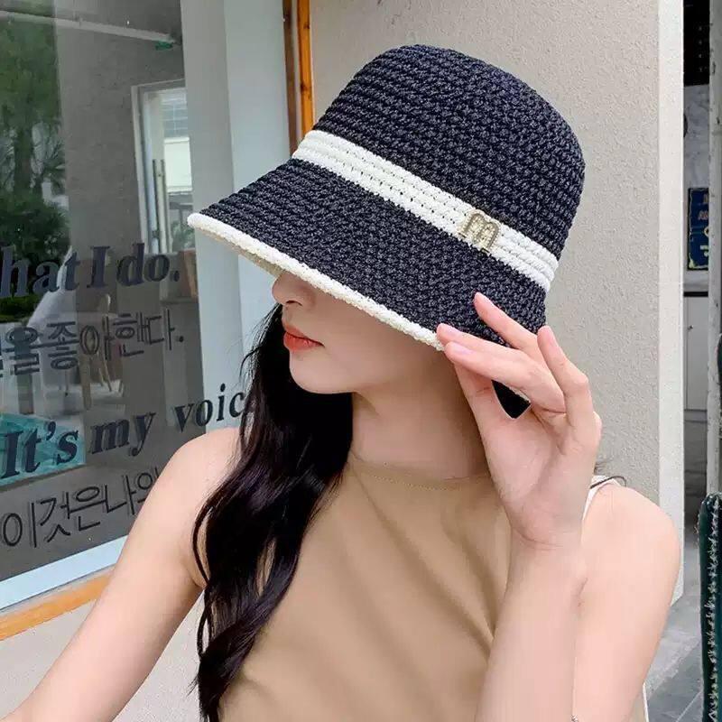 

Women s Summer Face-Slimming Wide Brim Straw Bucket Hat