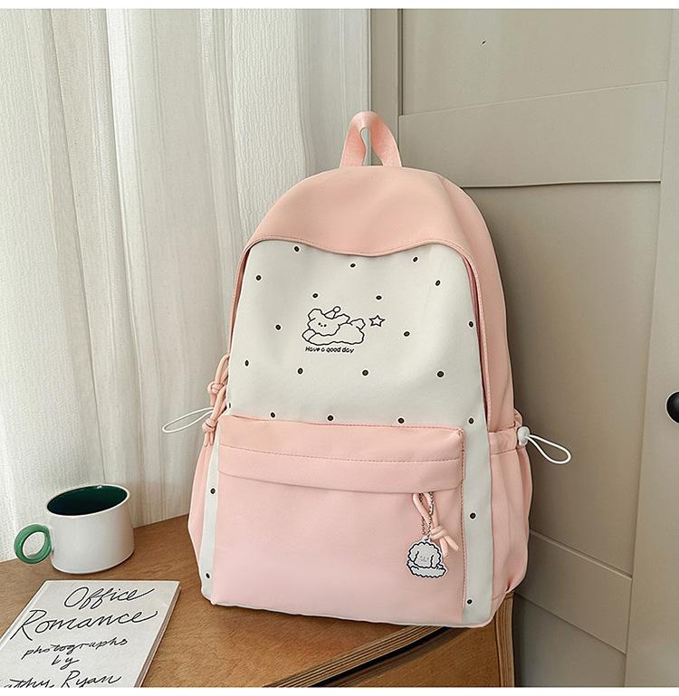 Schoolbag Cute College Style School Bag Female Korean ins Versatile Girl Heart Primary and Secondary School Students Grades 1-1 Lightweight Backpack