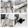 Rivet Metal Buckle Drawstring Tote Bag Women's Shoulder Bag