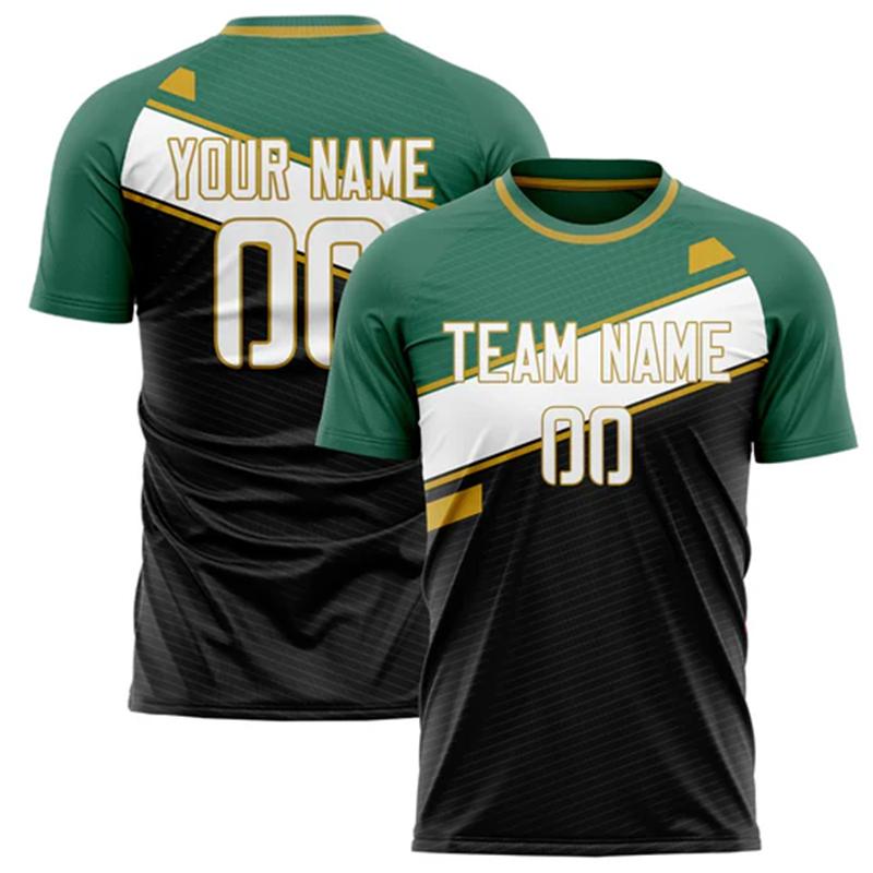 Přizpůsobené Fotbalové Tričko s Názvem Týmu a Číslem Personalizované DIY Kulatý Výstřih Černé Sportovní Trička Volné Rychleschnoucí Týmové Uniformy