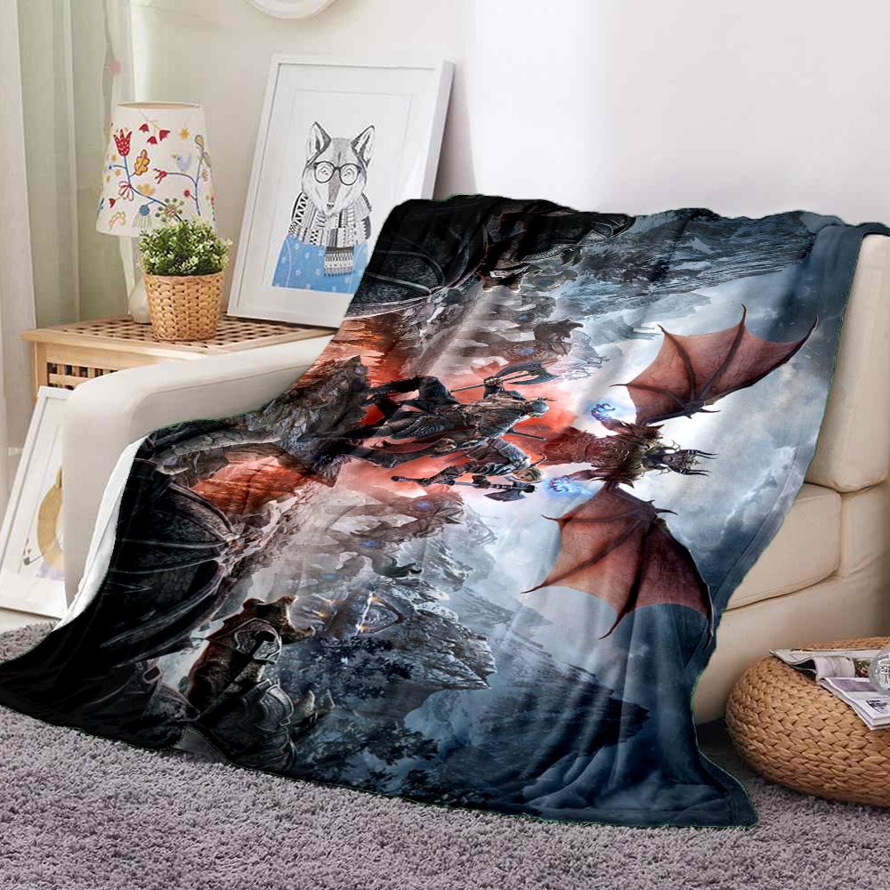 Dragon Battle Flannel Blanket Throw Blanket Soft Warm Sofa Bed Camping Home Decor Unique Christmas Gift C9261302