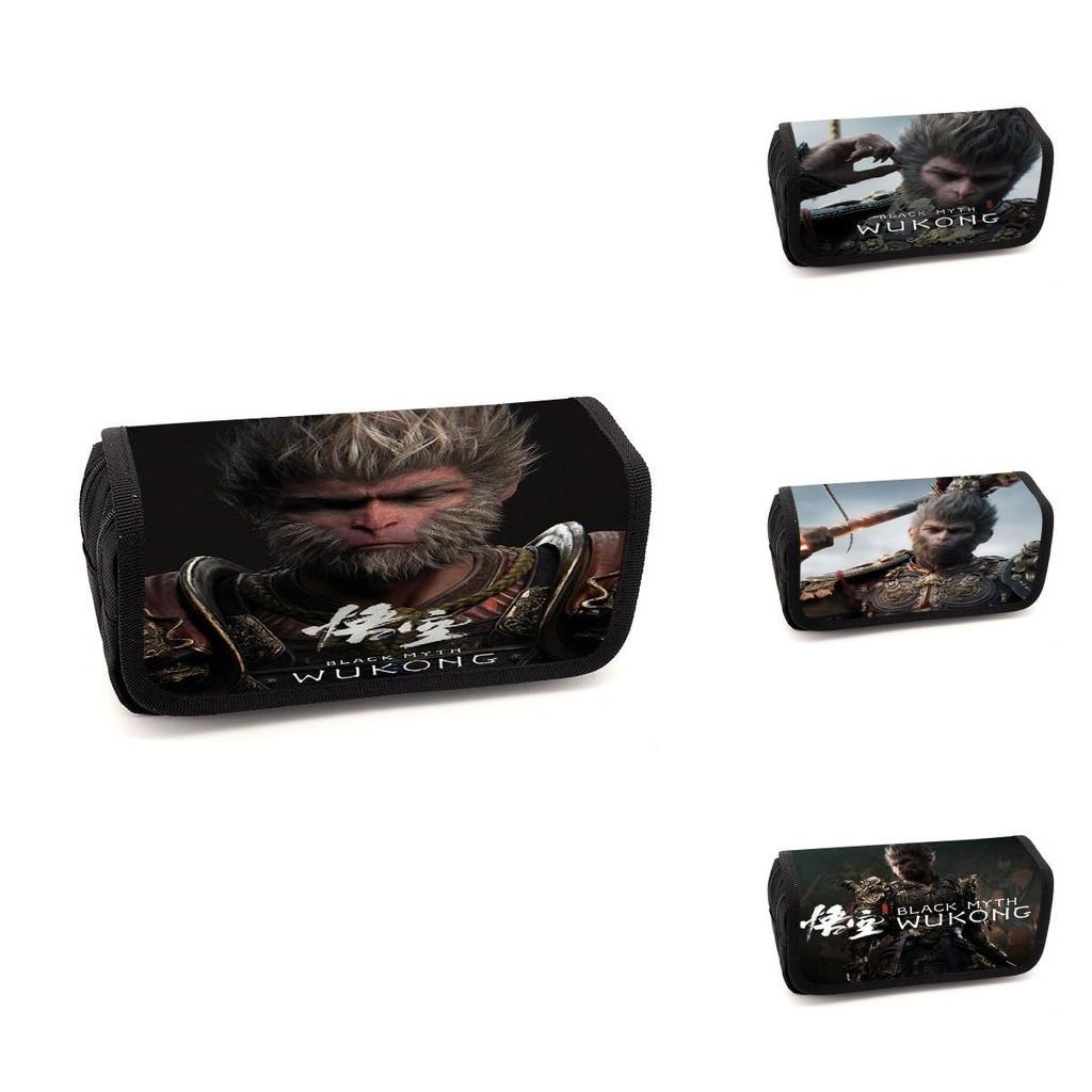 Spacious Black Myth Wu Kong Double Layer Student Storage Bag Oxford Material Design