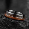 8MM Men's Koa Wood Inlay Stainless Steel Ring Unique Silver Arrow Steel Rings For Gift Luxury Party Wedding Band Jewelry Gift