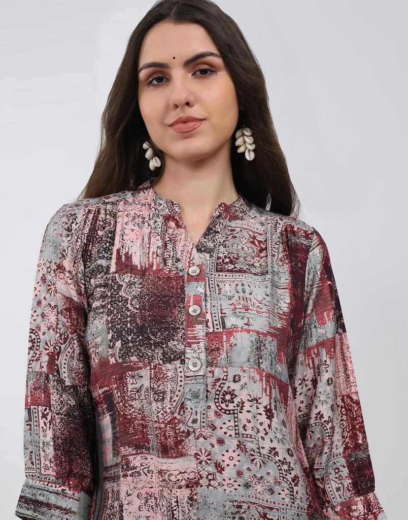 Monte Carlo Women's Round Neck 3/4 Sleeve Kurti