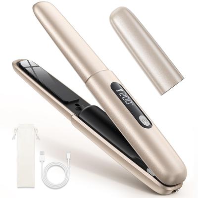 Cordless Hair Iron New Release Rapid Heating Instantly Create Shiny Mini Rechargeable Straightening 4 Temperature High Concentration Negative 6000mAh
