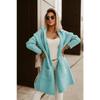 Autumn and Winter Women's Sweater Cardigan Lapel Hooded Long Letter Loose No Buttons Knit Cardigan