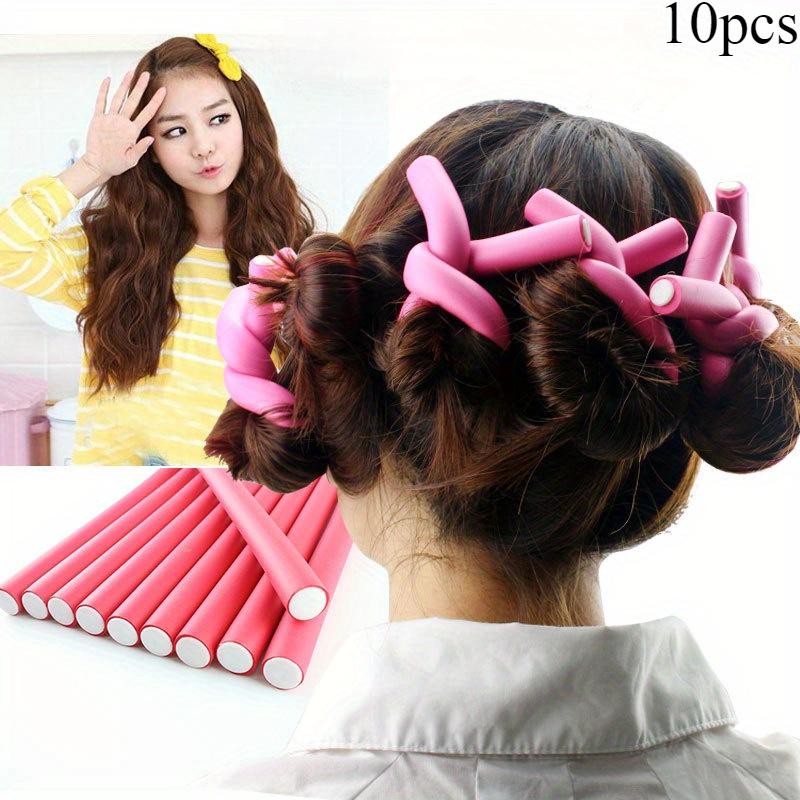 

10 шт. Гибкие бигуди, Сгибающиеся бигуди-палочки, для вьющихся волос, Мягкие поролоновые локоны своими руками, Инструменты для укладки волос, Случайный цвет 10pcs