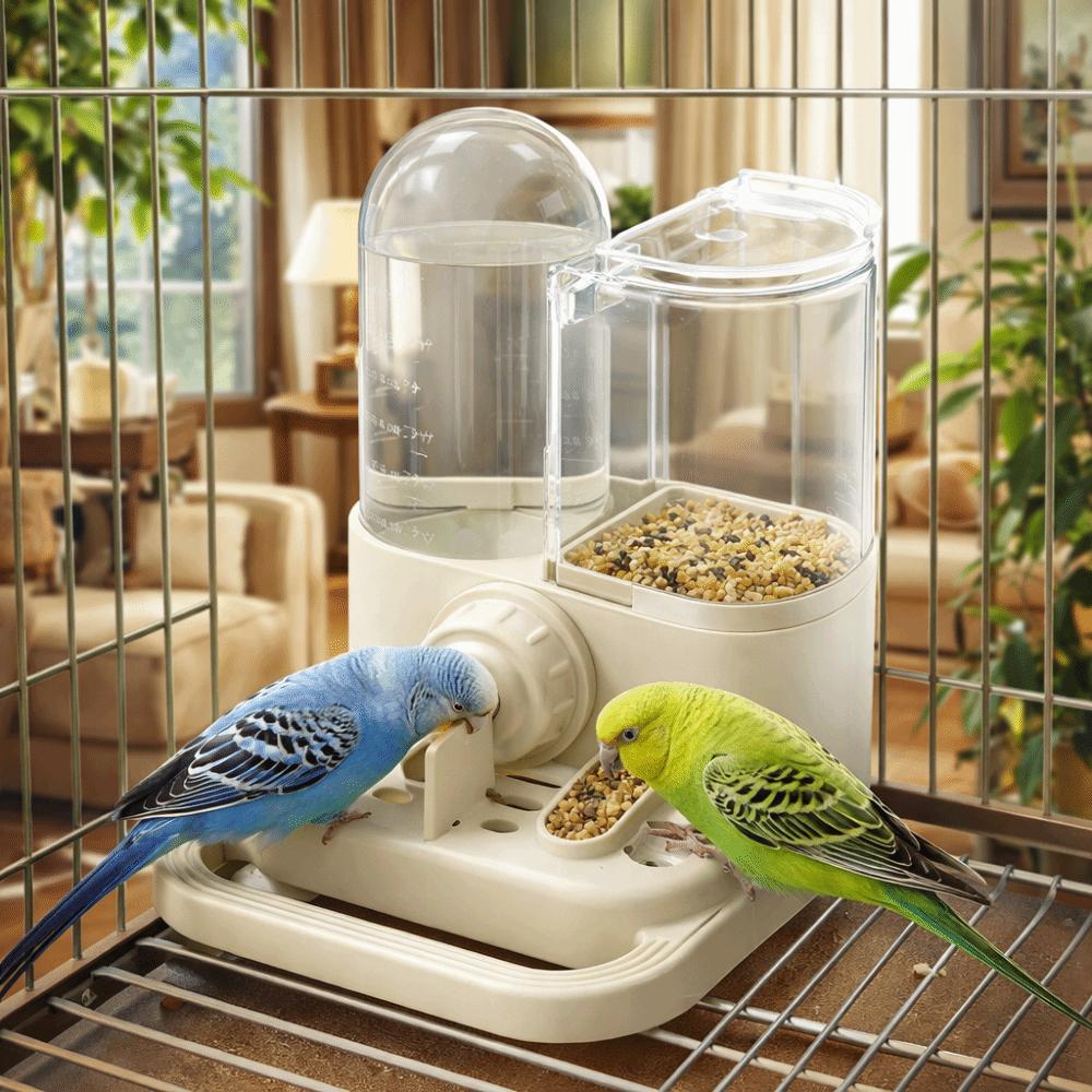 Large Capacity Automatic Bird Feeder Leak-Proof Bird Food Container  For Parakeets Finches Cages