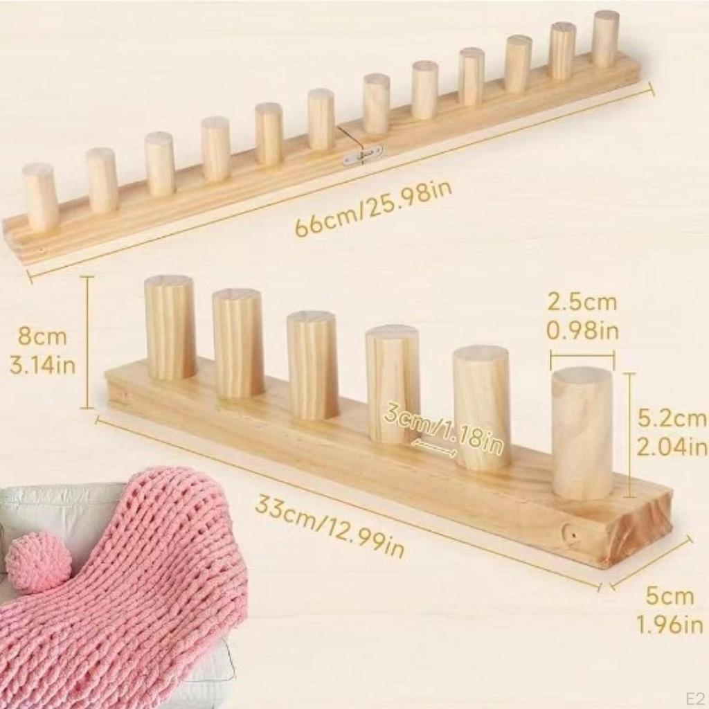 Wooden Knitting Loom Kit,Chunky Knit Blanket Loom,Portable,Reusable Easy to Use DIY Throw