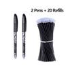 22Pcs/Set Erasable Pen Gel Pens 0.5mm School Supplies Blue Black Ink Refills Rod Writing Gel Pen Office Stationery Kids Pens
