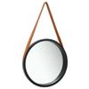 VidaXL Wall Mirror with Strap 50 Cm Black 320367