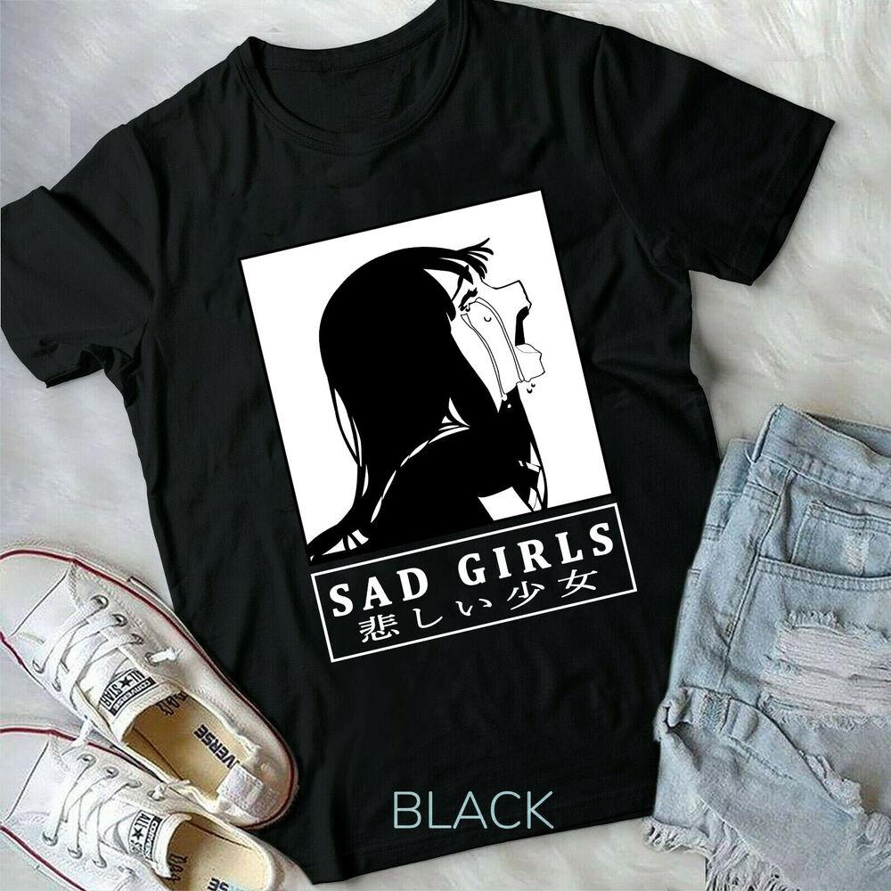 

Sad Girl Anime Shirt, Nu Goth, Senpai, Ahegao Short-Sleeve Unisex T-Shirt 4XL