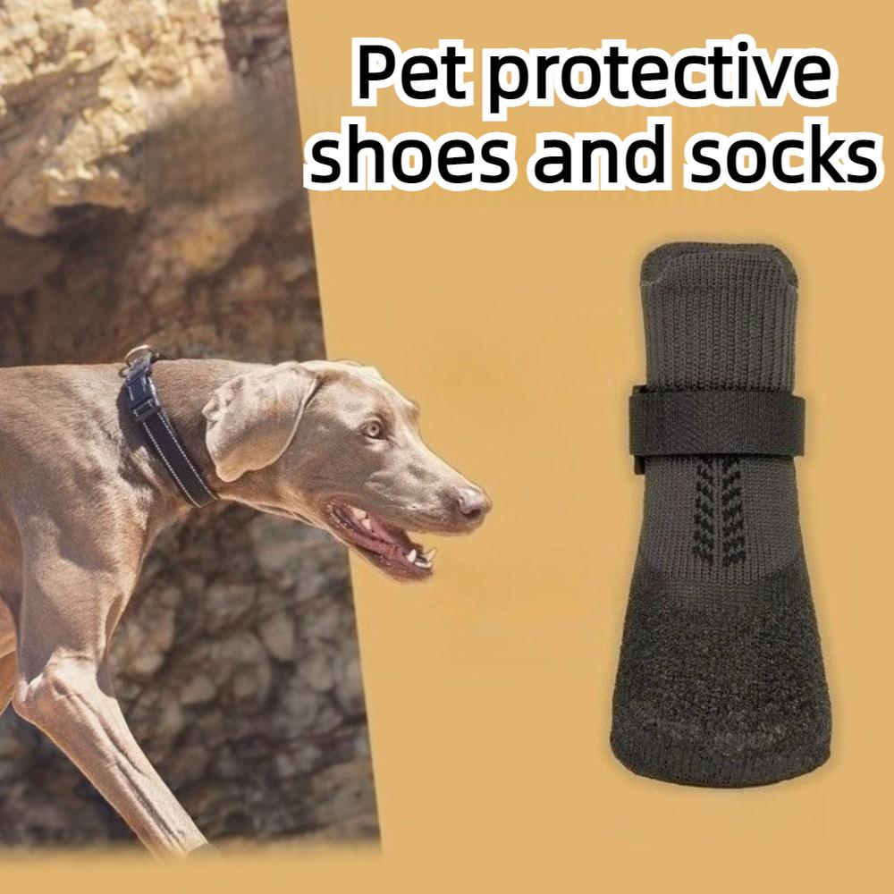 Outdoor Dog Shoes Socks Anti-Slip and Dirt-Resistant Adjustable Pet Booties for Medium/Small Dogs Teddy Golden Retriever