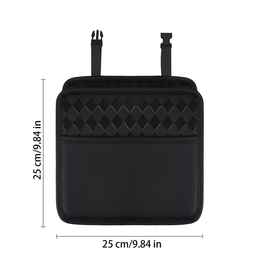 Backseat Pockets for Car Artificial Leather Car Seat Back Bag with Compartments Road Trip Must-Have Embossed Pattern Automotive