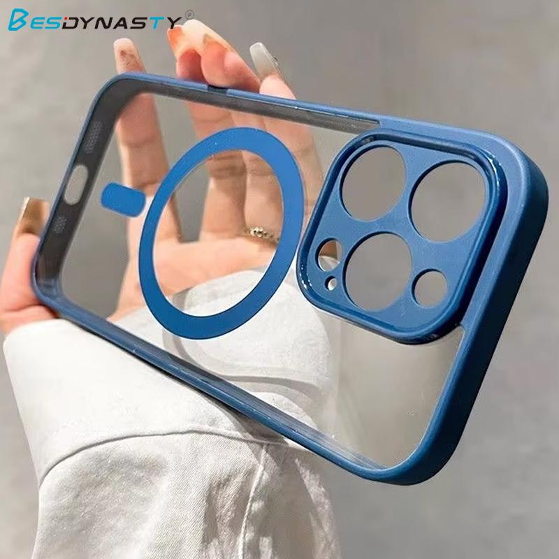 Luxury Wireless Charge For Magsafe Transparent Case For iPhone 17 Air 16 15 14 13 12 11 Pro Max Clear Magnetic Bumper Case