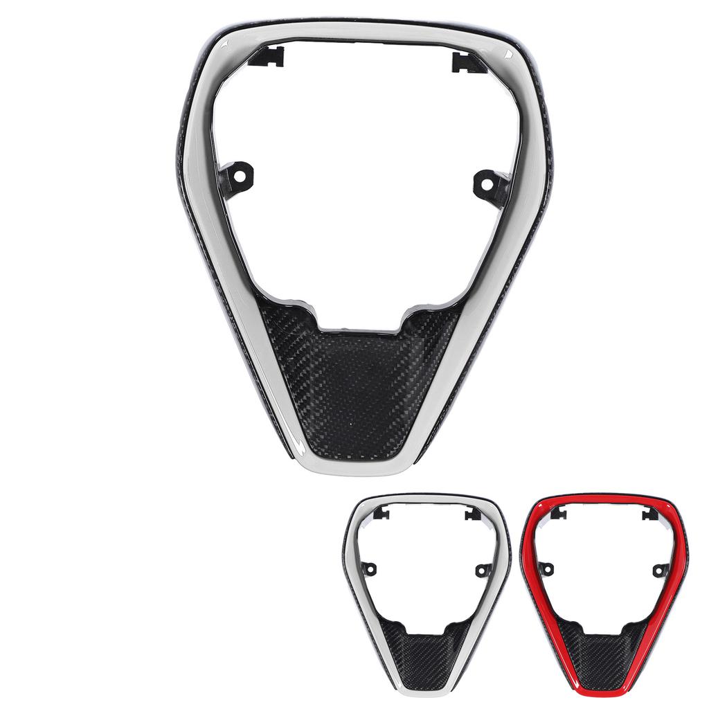Carbon Fiber Steering Wheel Center Frame Cover Interior Car Steering Wheel Panel Moulding Trim for C
