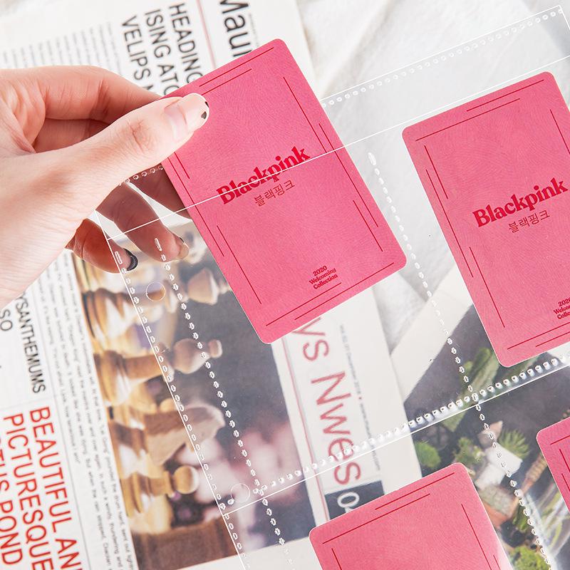 A4 Hvězdičkové Kreslené Album na Ukládání Karet: Průhledné album s volnými listy se čtyřmi a šesti kapsami na vnitřních stranách