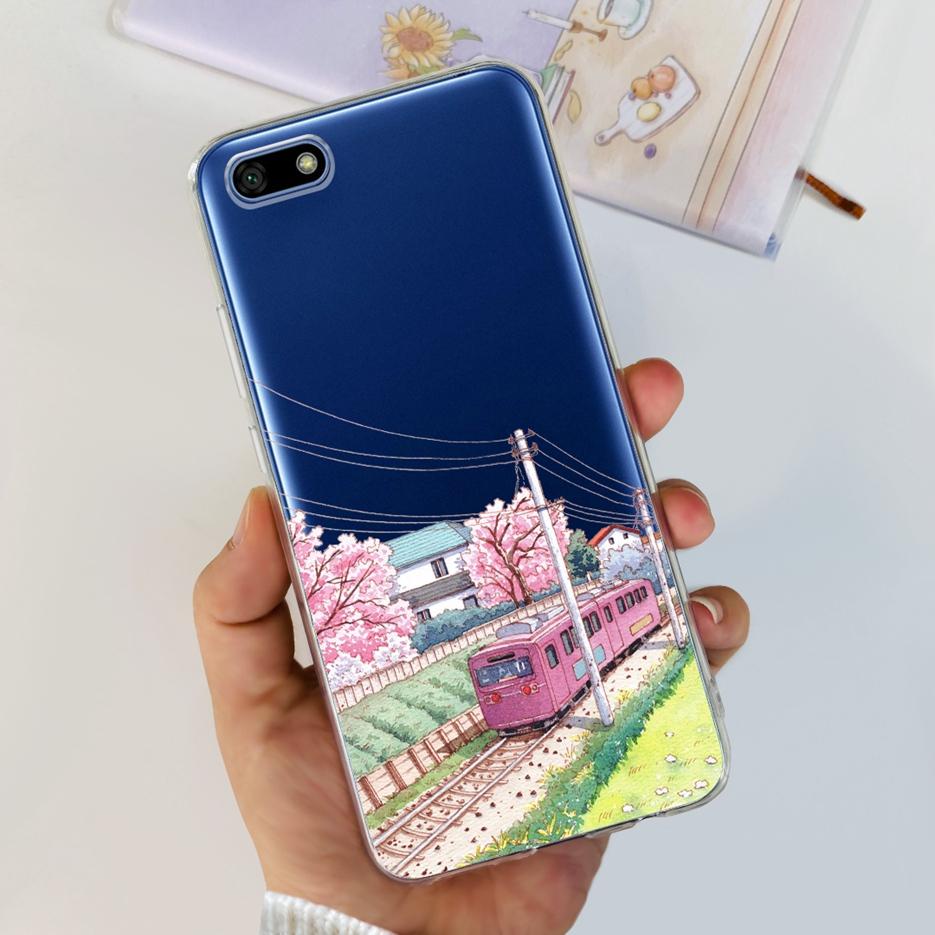 For Huawei Y5 Lite 2018 Case DRA-LX5 Luxury Painted Back Cover Clear Silicone Soft Phone Case For Huawei Y5 Prime Y 5 2018 Shell