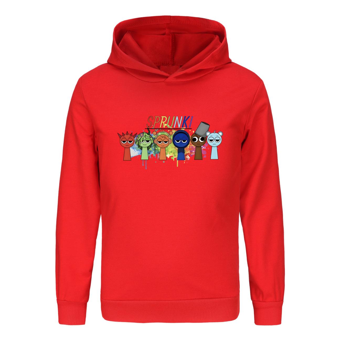 

Детская толстовка с капюшоном 3D Sprunki свитер Детский свитер 160cm красный