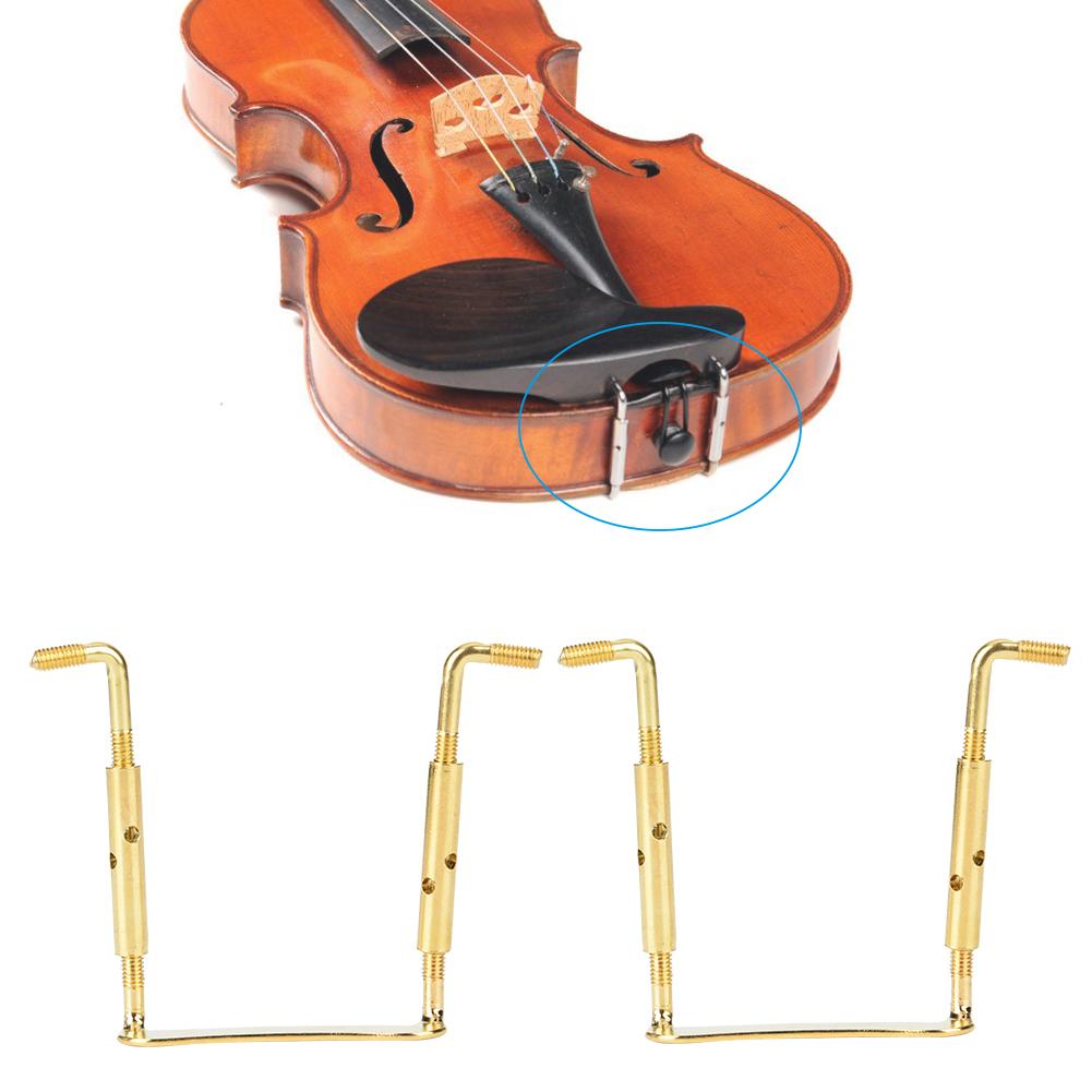 Portabel Violin Hakstöd Hakstöd Skruvklämma Fiol Delar Mässing Pats DIY Beslag Guld