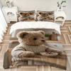 3pcs Anime Teddy Bear Bedding Set - Includes One Quilt Cover and Two Pillowcases (No Core) - Home Decor, Holiday Gift, Polyester Fabric, Ani
