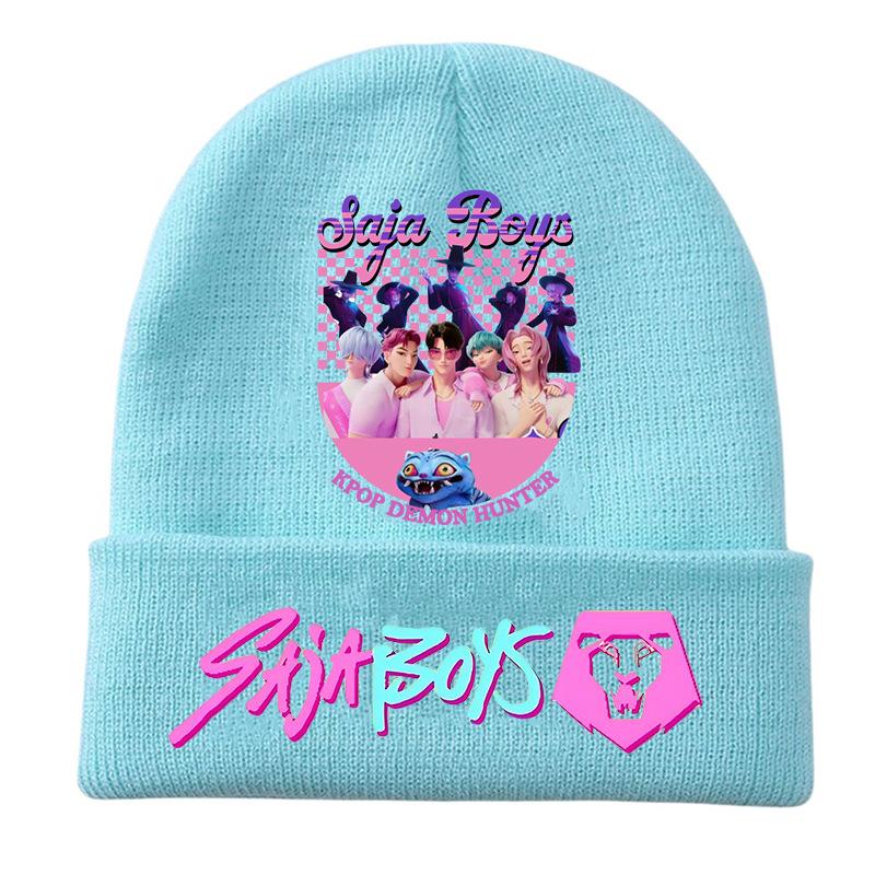 Peripheral Knitted Hat Curled Wool Hat Printed Doudou Hat Outdoor Cold Hat Adult