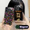 Zodiac Sign Gemini Phone Case for iPhone 17 16 15 14 13 12 11 Air Pro Max Plus Mini Glass MagSafe Cover