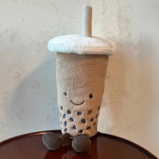 Milk Tea Plush Toy Soft Fluffy Pearl Milk Tea Cup Doll Large Hugable Pillow Small Cute Cushion for Sofa Bedroom Decor