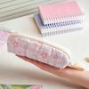 Soft Padded Pencil Case With Cute Star Plaid Print Large Capacity For Student Stationery Storage