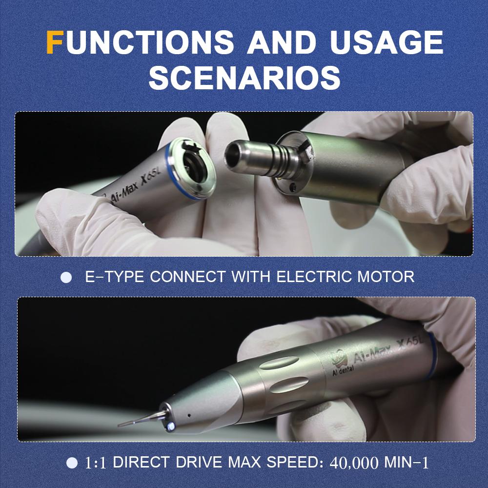 Стоматологический угловой наконечник AI-X65L 1:1 прямой хирургический наконечник с одним — фото 9