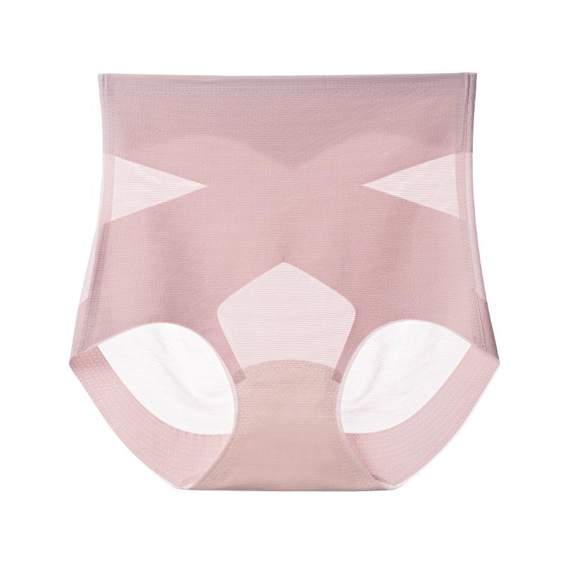 Women's Plus Size Seamless High-Waisted Tummy Control Butt-Lifting Breathable Mulberry Ice Silk Panties