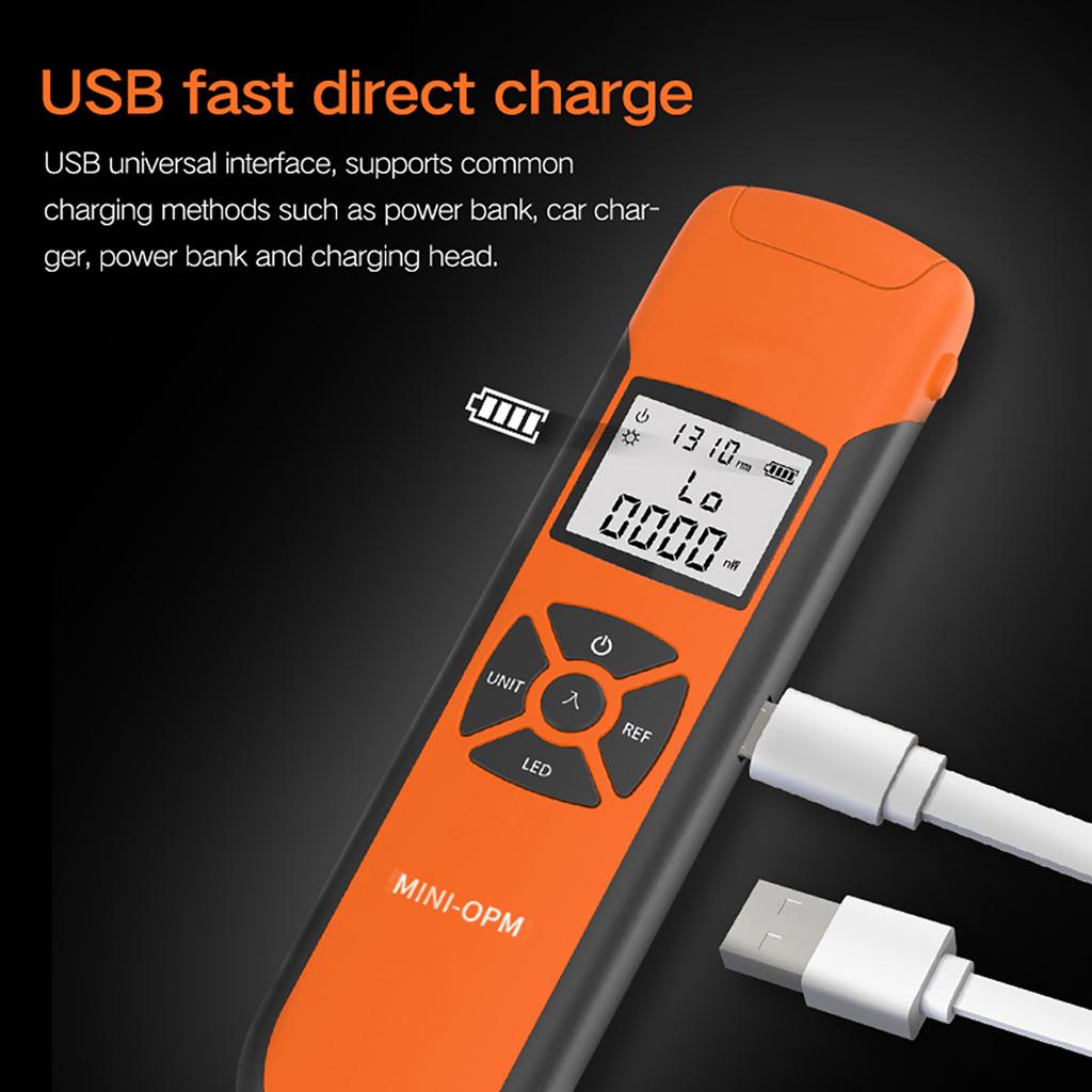 Miernik Mocy Optycznej Kolorowy Ekran LCD Miernik Mocy Optycznej do Testowania 7 Kalibrowanych Długości Fal