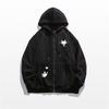 Spring And Autumn Thin Collection Fashion Trends Versatile Casual Lazy Wind Cute Girl Zipper Fun Cat Print Hooded