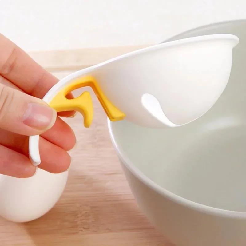 Useful Kitchen Eggs White Separator Kitchen Gadgets Eggs Yolk Split Eggs Silicone Shell Jam Stuck Bowl Edge White
