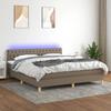 VidaXL Slat Bed Base with Mattress and LED, Upholstered Bed, Double Bed, Adult Bedroom Interior Bed, 3133977