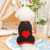 Warm Heart Pattern Dog Jumpsuit Polar Fleece Comfortable Dog Towing Suit Soft with D Ring Dog Four Legged Clothing Autumn Winter