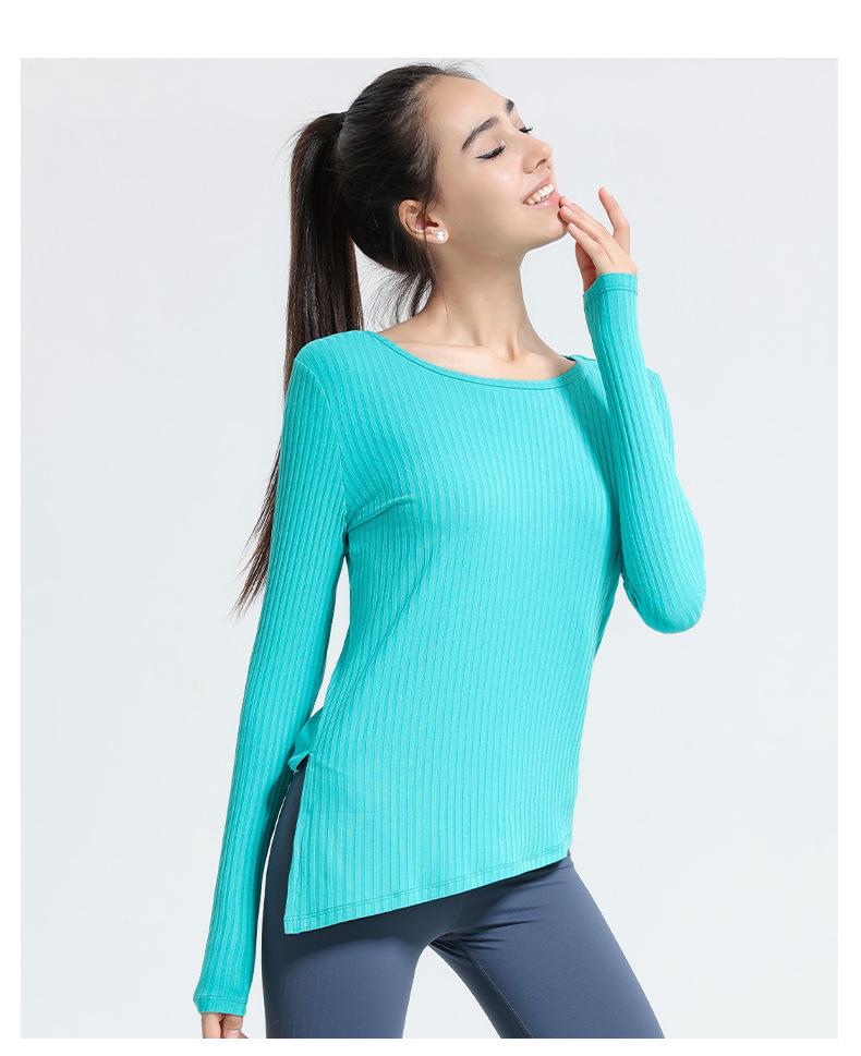 New Autumn/Winter Quick-Dry Slimming Long Sleeve Pilates Yoga Top – Versatile and Flattering Round Neck Sportswear