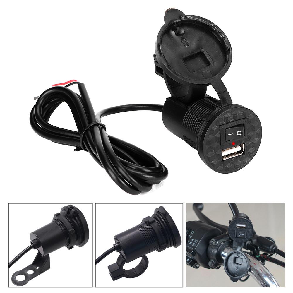 DC12V 24V Motorcycle USB Port Power Charger Socket Outlet with LED+Switch(DC12 24V )