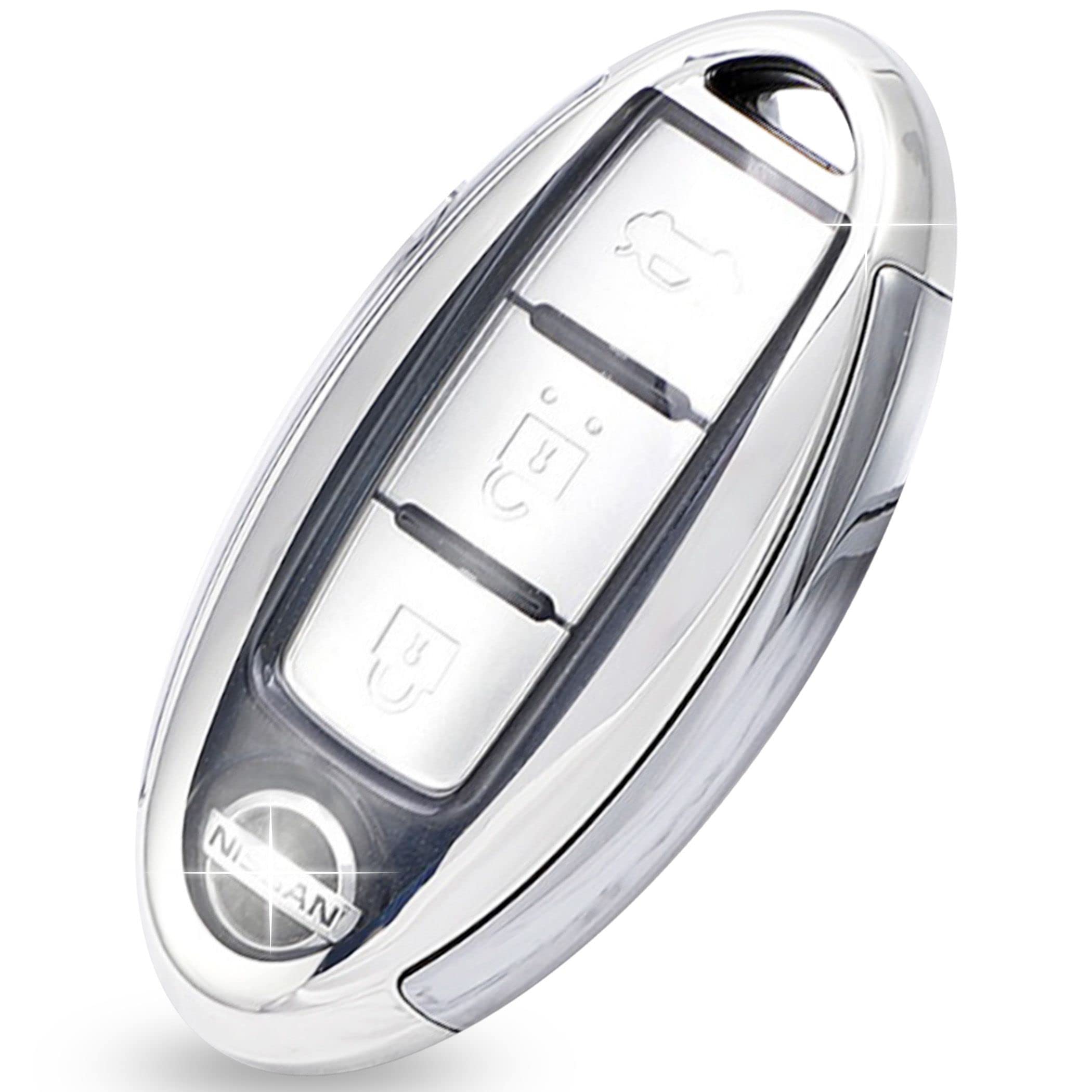 

[anddat] Nissan NISSAN Smart Key Case Key Cover Key Holder Nissan NISSAN Note Serena Cube March Elgrand X-Trail, Silver Smart key size серебряный