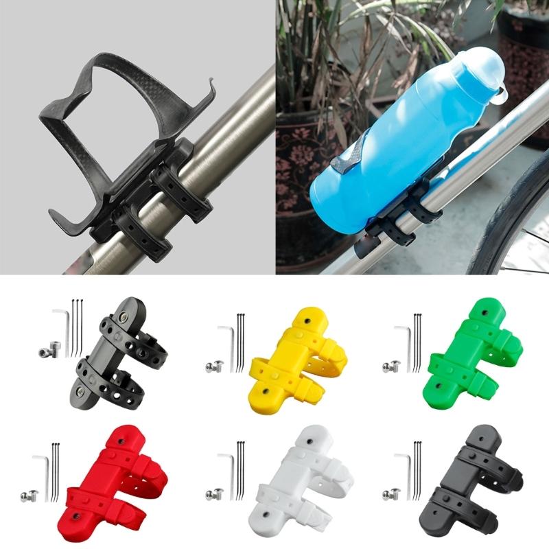 Bike Bottle Cage Mounting Base Black Non-Hole Mounting Clip with Screw Wrench Set MTB Bike Kettles Stand Base Widely Use