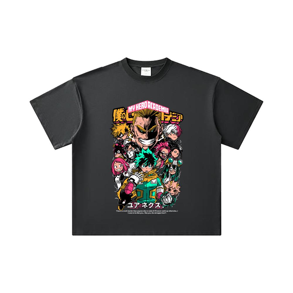 260 GSM Doppelgarn 32er Zählung 100% Baumwolle My Hero Academia V6 Druck Unisex Schweres Baumwoll-T-Shirt