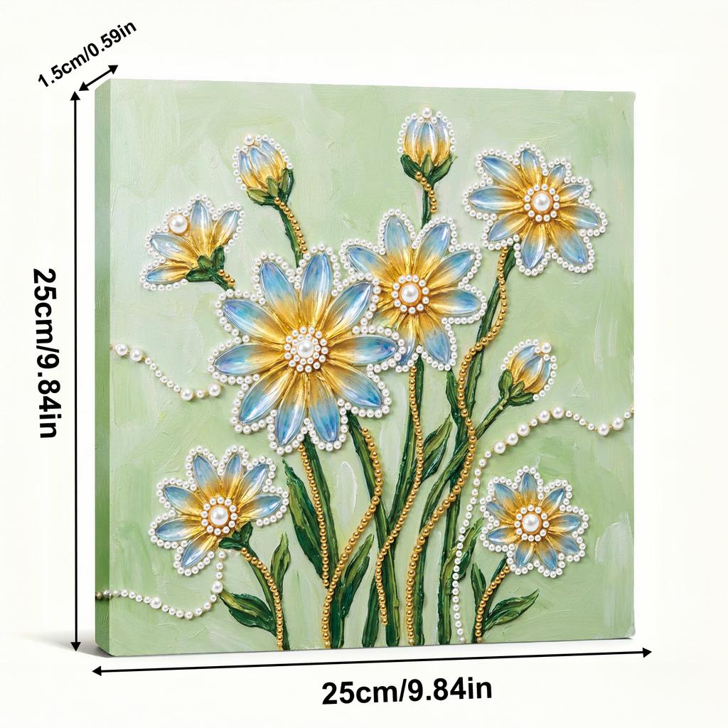 DIY Pearl Diamond Dots Paintings Picture Arts Craft With Frame Art Diamond Painting for Adults/Beginners Gift Home Decor 25x25cm
