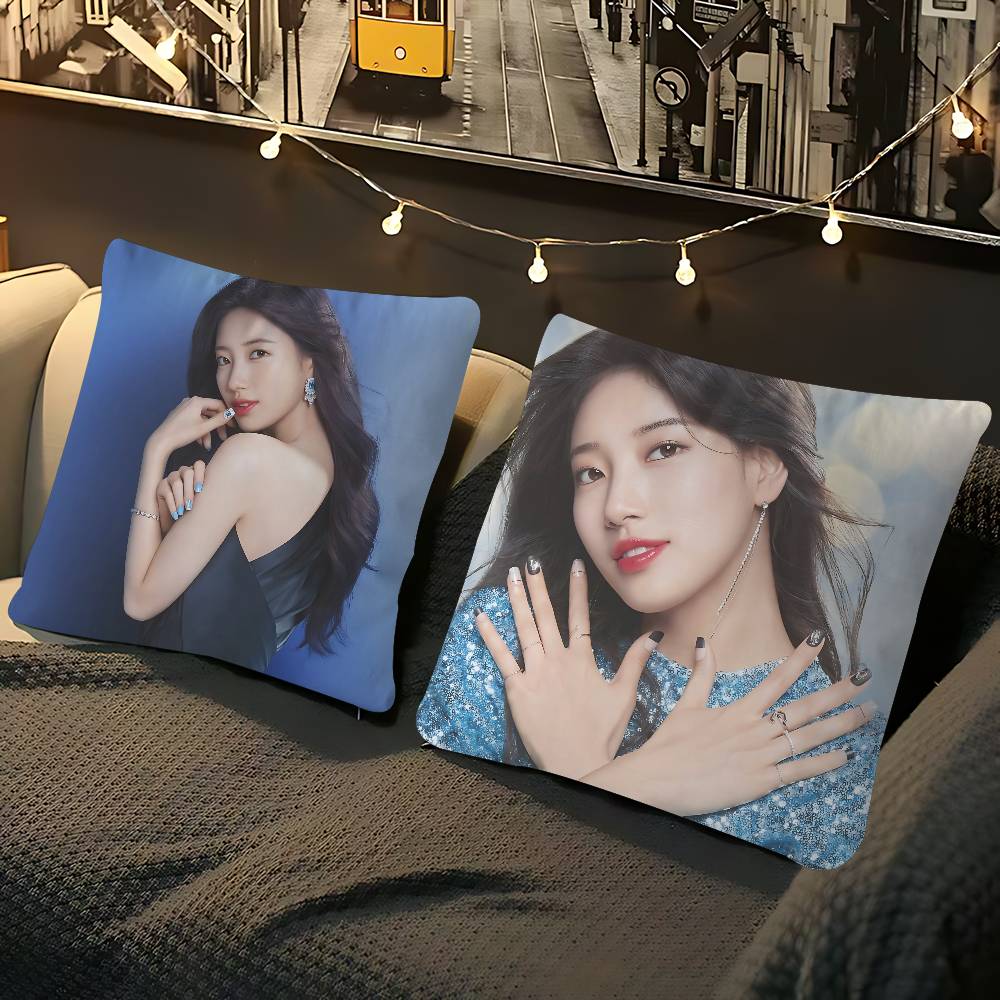 Actress B-Bae S-Suzy Pillow Case Removable Washable Cushion Cover – All-Season Soft Linen