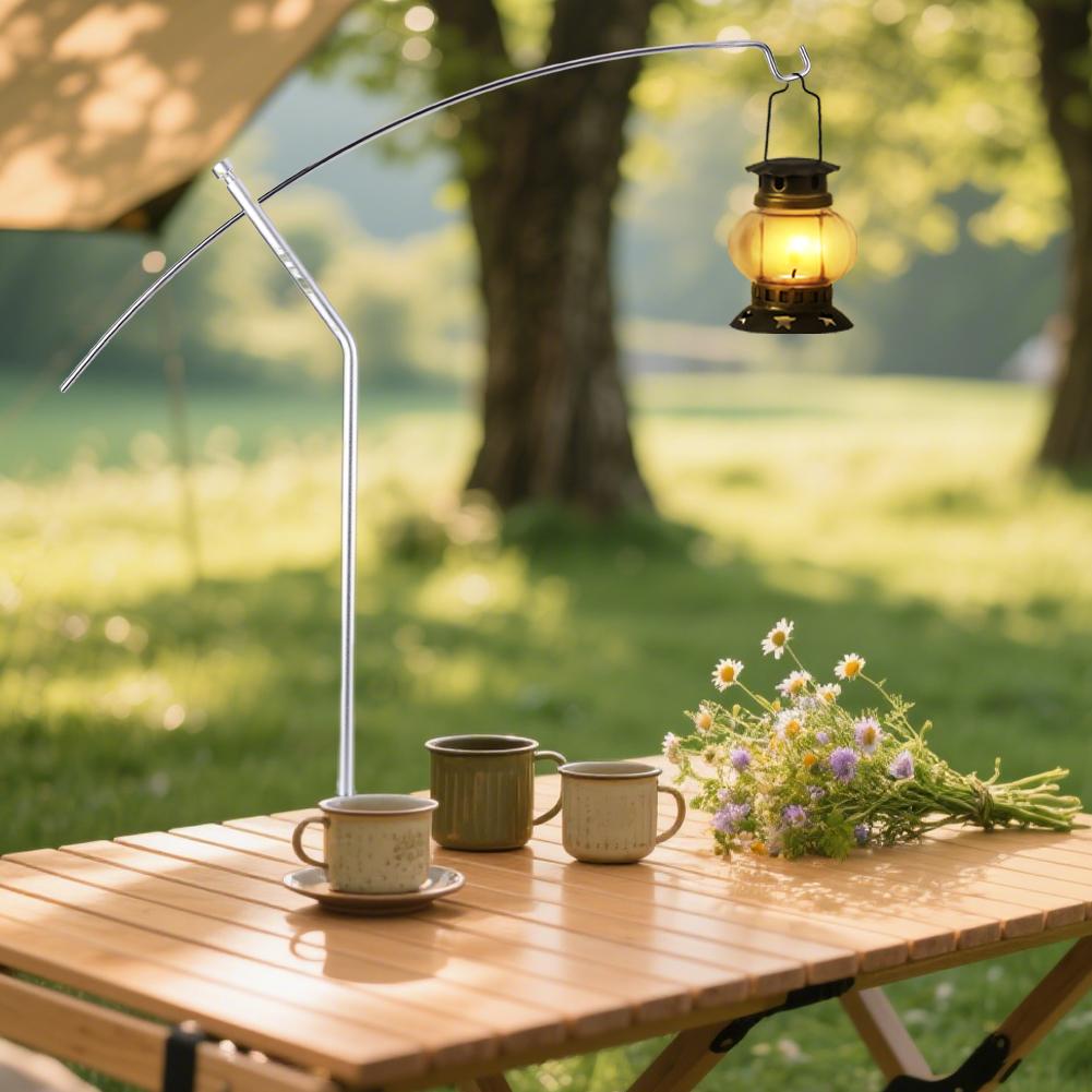 Detachable Lantern Stand Aluminum Alloy Outdoor Portable Light Hanger Portable Lamp Bracket for Picnic Hiking Fishing