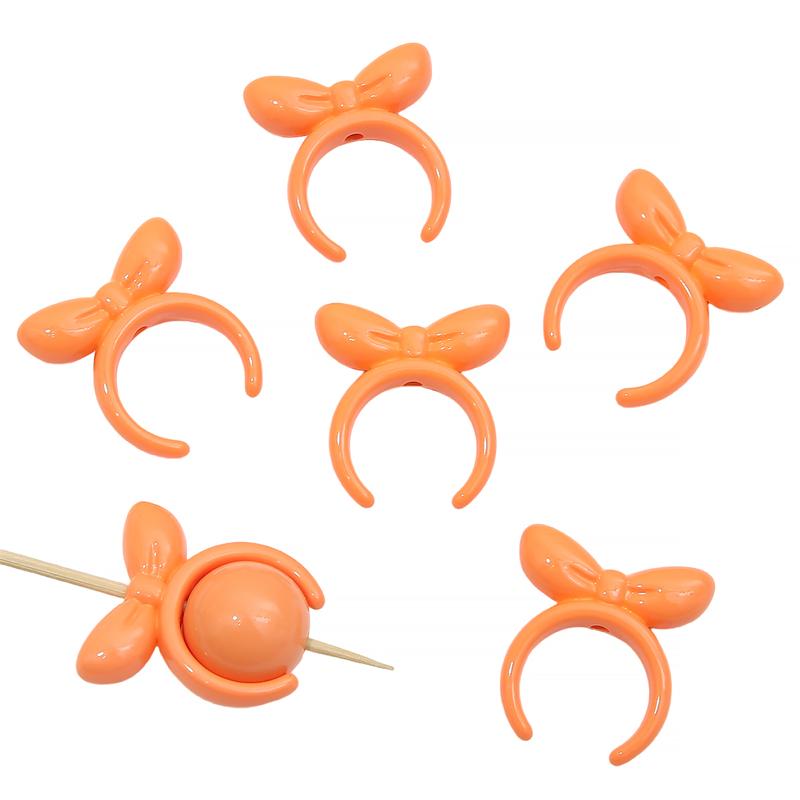 4 bucăți 25 mm mărgele acrilice cu fundă de iepure pentru colier breloc DIY bijuterii artizanat