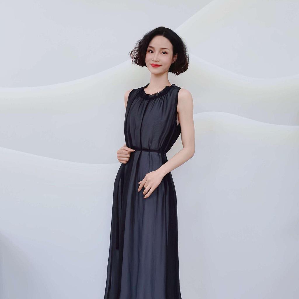 Summer 2023 Ruffled Collar Sleeveless Dress