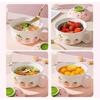 Kawaii Erdbeere Ramen Schüssel mit Deckel Keramik Niedlich Frucht Suppe Salat Instantnudeln Große Schüssel Heimküche Geschirr 700ml