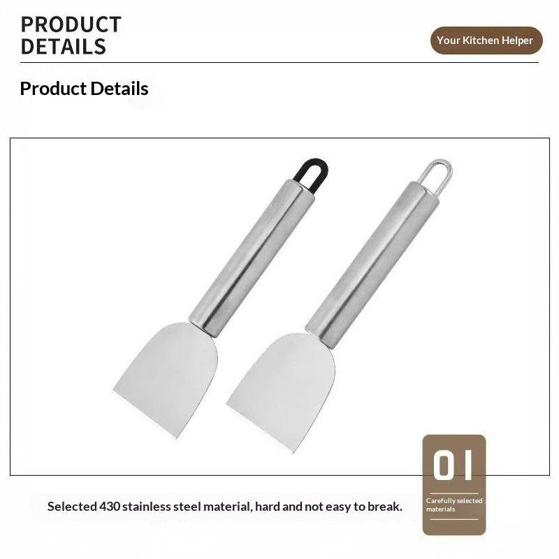 Multipurpose Stainless Steel Cleaning Scraper Rust Proof Blade Hanging Loop for Kitchen Baking Grill Window Cleaning